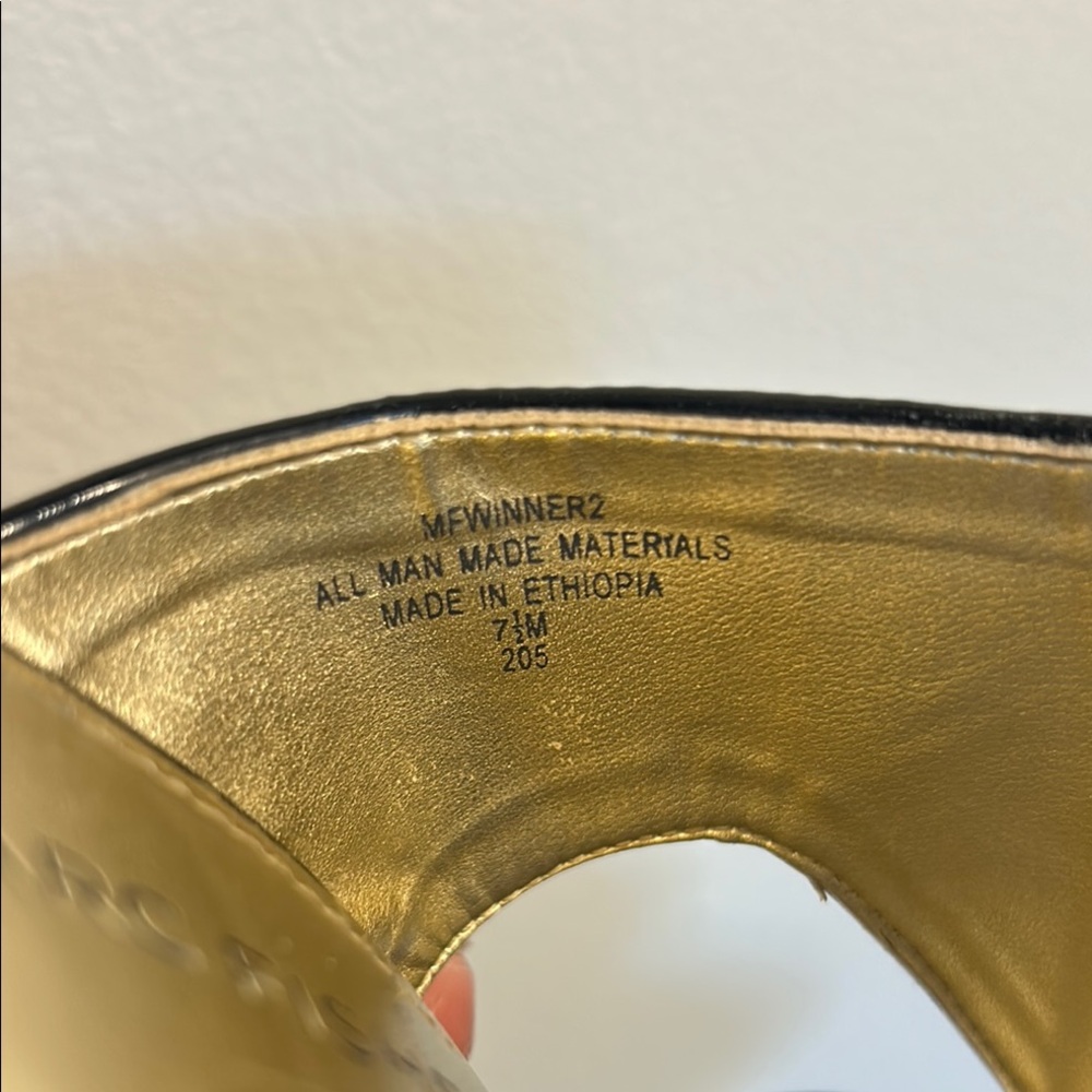 Marc Fisher Black Wedge Slides With Glossy Finish - image 7